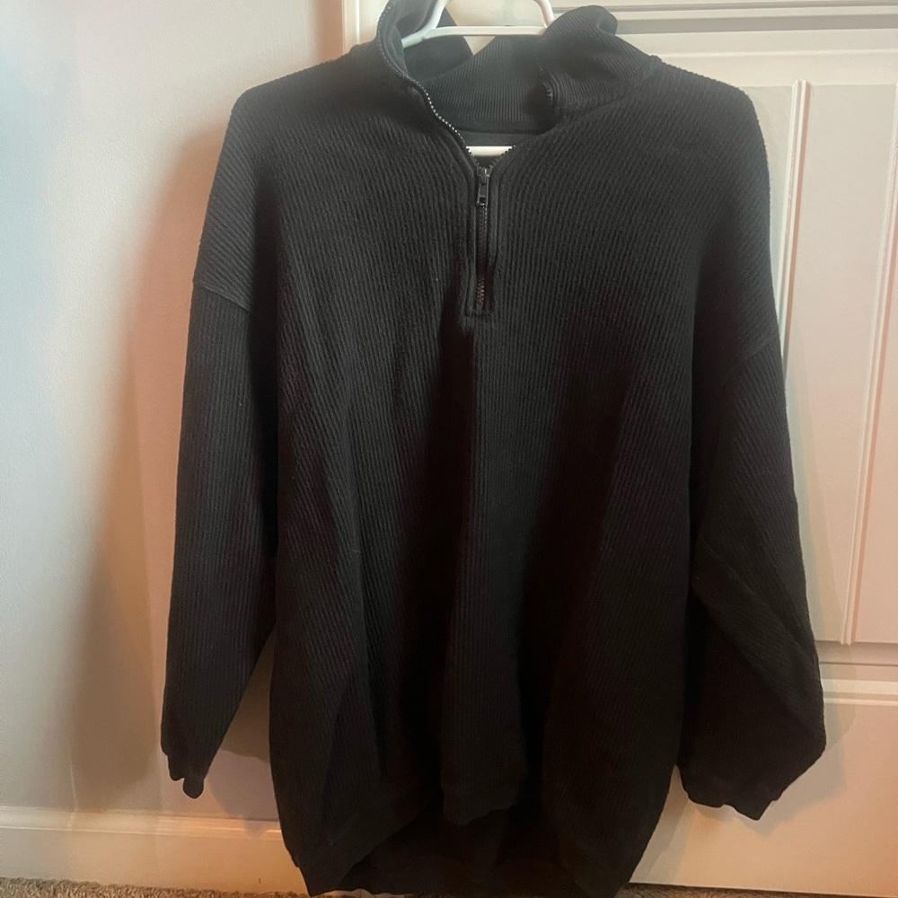 Aerie Black Zip-Up Sweater